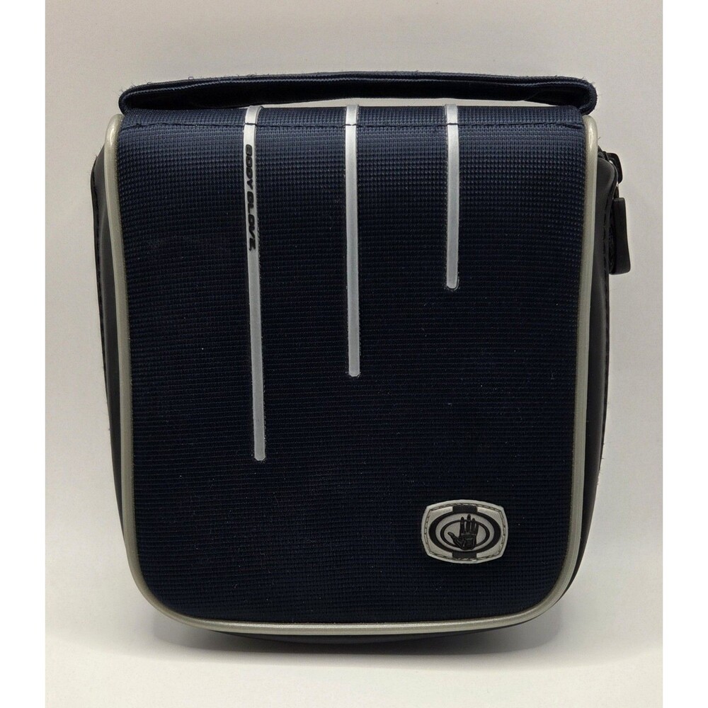 VTG 90s Body Glove Fellowes Zippered CD Case Carrier 32 Slots Navy Blue/ Silver